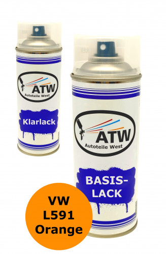 Autolack für  VW L591 Orange +400ml Klarlack Set